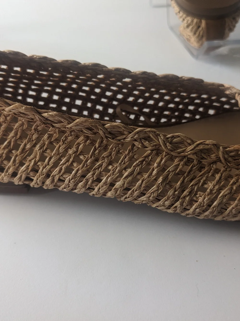 C. Est 1946 Braided Raffia Pointed Flats - Natural Tan 10